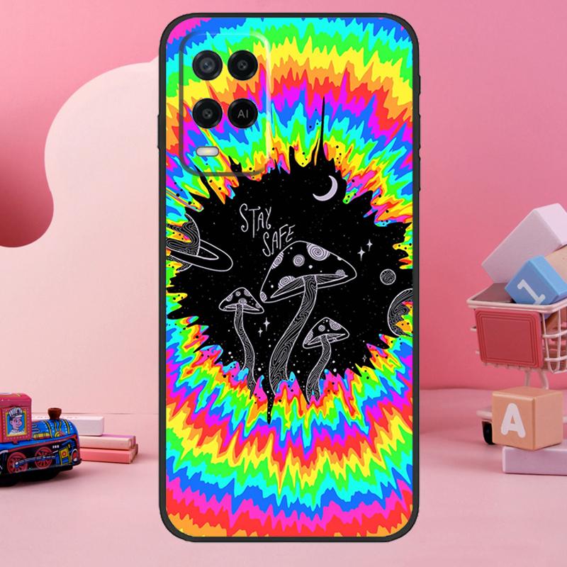Weird Trippy Mushroom Case For Oppo A74 A94 A54 A17 A57 A77 A76 A16 A96 A18 A60 A80 A40 A38 A58 A78 A98 A15 A5 Pro