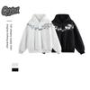QIYOU 2025 Sonbahar Unisex Günlük Nakışlı Kapüşonlu Sweatshirt