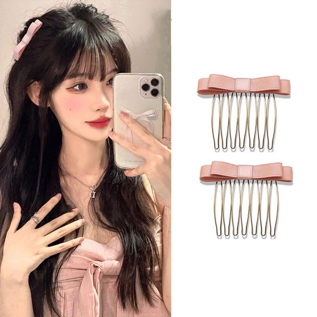 Inserted Comb Bow Hair Comb Adornment Bangs Versatile Simple Anti-skid Curl Side Clip Top Hair Clip