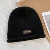 Autumn and Winter Versatile Big Head Circumference Pile Hat Showing Face Small Ear Protection Warm and Cold Hat Korean Style Letter Knitted Hat