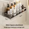 No Drilling Bathroom Corner Shelf Aluminum Shampoo Storage Rack with Towel Holder Toilet Organizer Bathroom Accessories