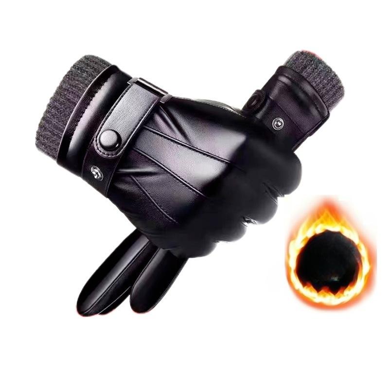 Winter Motorcycle Gloves Men's Cycling Winter Outdoor Waterproof And Cold Protection Pile Thick Riding Electric Car Warm Gloves