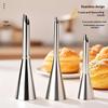 4Pcs Puff Pastry Piping Nozzle Set Food Grade Stainless Steel Decorating Tips for Cake Cupcake Home Baking
