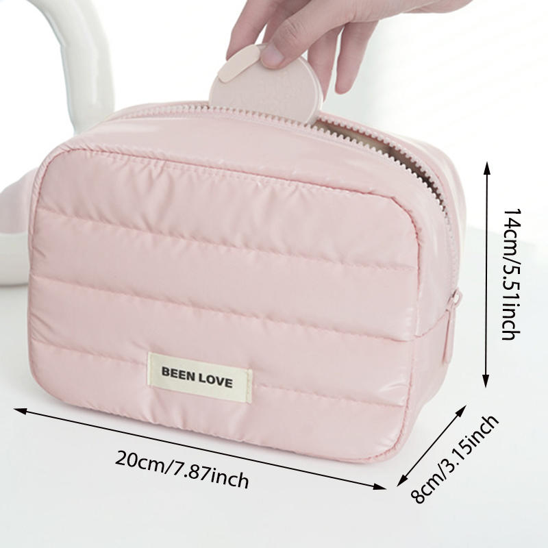 Make Up Bag Large Capacity Waterproof Makeup Handbag Travel Cosmetic Toiletry Storage Pouch Elegant Ladies Square Zipper Bag
