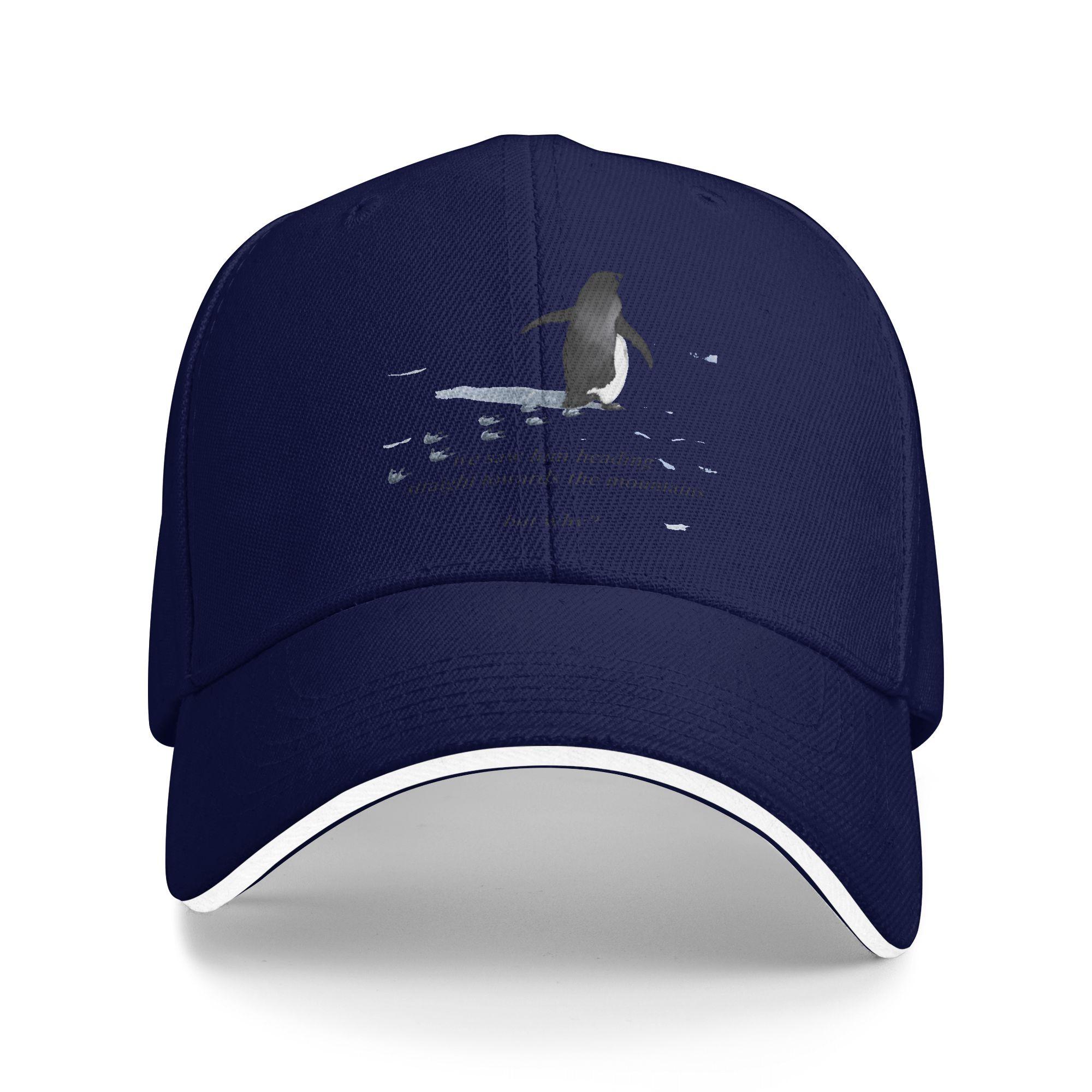 

Nihilist Penguin But Why meme Baseball Cap Running Hippie Sun-Proof Trucker Hat Women Unisex Streetwear Design Baseball Caps One Size