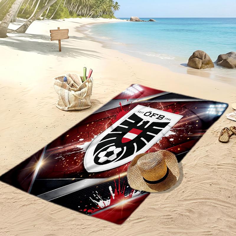 Österreich Fußball Druck Strandtuch Schnelltrocknend Super Saugfähig Weiches Badetuch zum Schwimmen Strand Reisen Fan Souvenir Geschenk