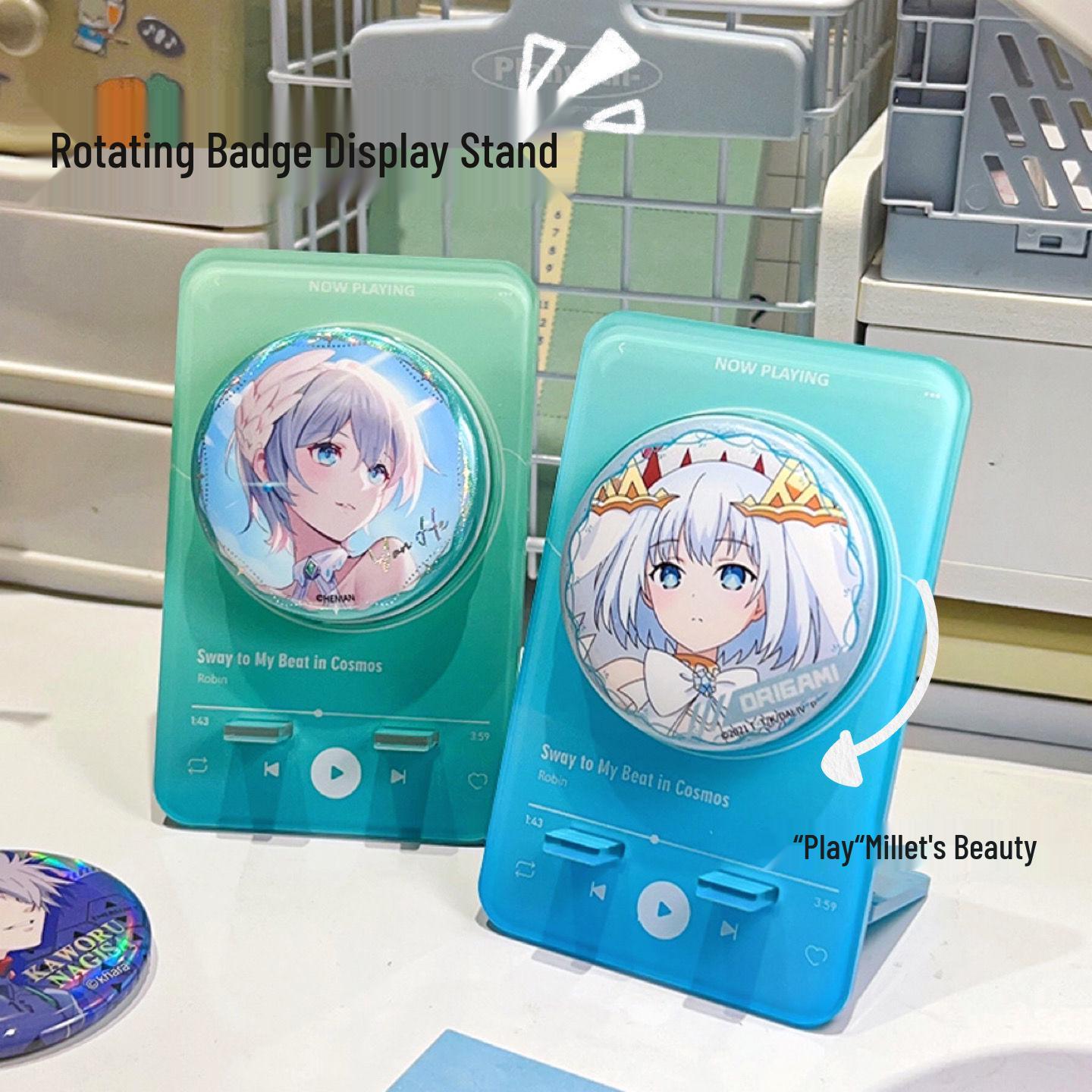 

Douyin Seven-Color Acrylic Rotating Badge Holder Brooch Standee