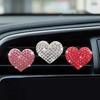 Car Air Outlet Perfume Clip Heart-shaped Rhinestone Car Air Conditioning Air Vent Decoration Perfume Clip Auto Accessories