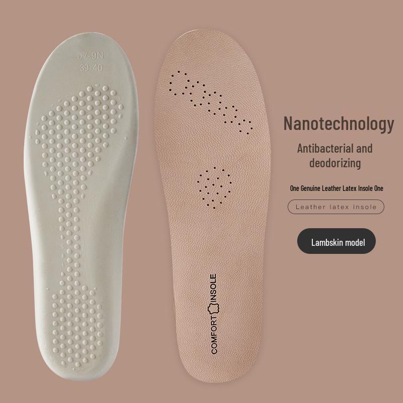 Women's Genuine Leather Insole: Soft, Comfortable, Breathable, Sweat-Absorbent, Deodorant, Latex Thickened, Shock Absorbing, for Summer Sports