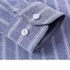Winter Cotton Oxford Casual Shirts Striped  Plaid Business Men Long Sleeve Warm Shirt 2 Layers