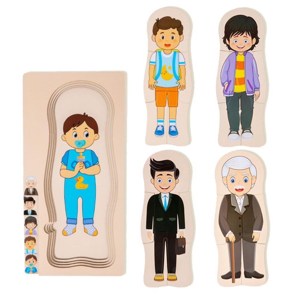 

Boys Girls Wooden Human Body Puzzle Multi-Layer Educational Anatomy Jigsaw Learn Body Parts Style D