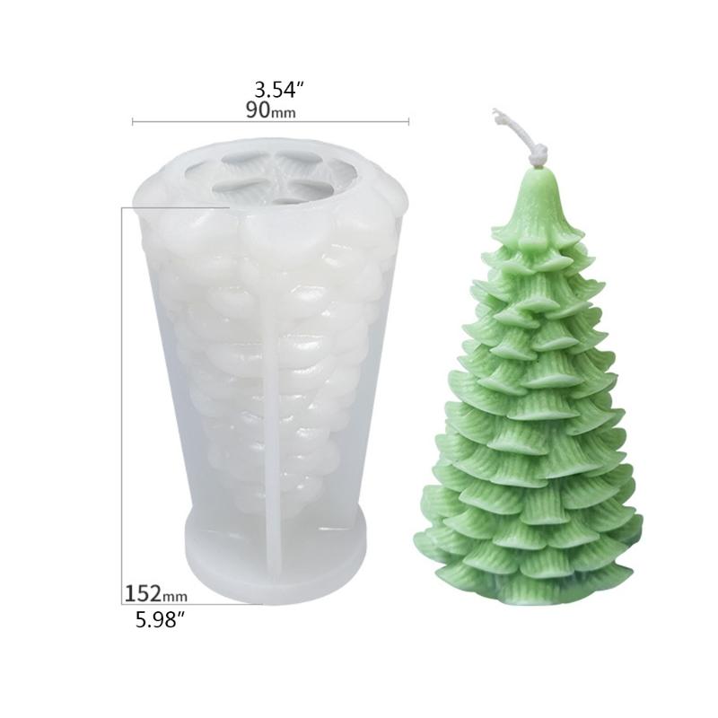Luoye Christmas Tree 3D Candle Soap Mould DIY Candle Epoxy Mold Handmade Candles Aroma Wax Soap Molds for Decoration