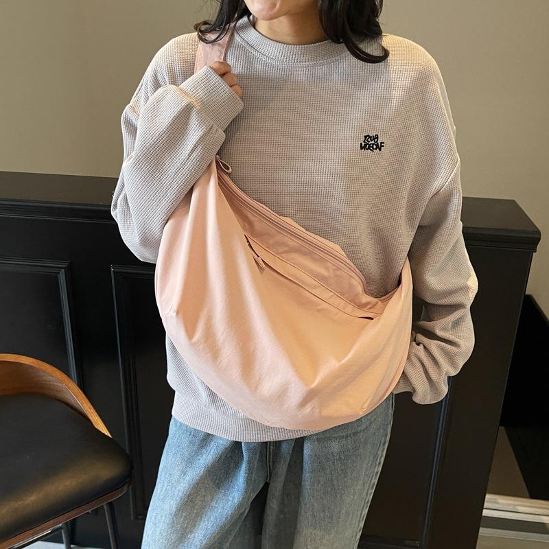 Casual Satchel Dumpling Bag Large Capacity Lightweight Outer Pocket New Nylon Cloth Women's Shoulder Messenger Bag 474155