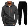Men's Casual Jacquard Hoodie & Cardigan Set