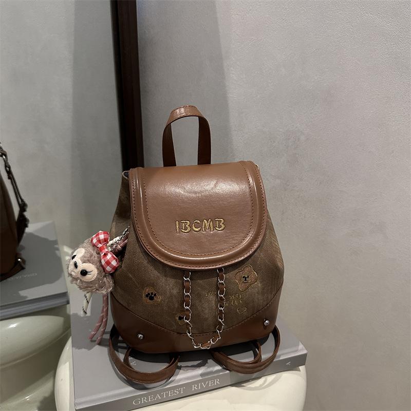 

Новая модная однотонная простая дорожная трендовая женская сумка через плечо большой вместимости, милая и сладкая, для шопинга и повседневной носки Without pendant коричневый