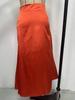 European & American Women's Satin Midi Skirt - Autumn Pleated, Slit Fishtail, Hip-Hugging Design with Zipper