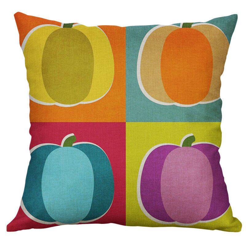 Vibrant Halloween Animal Print Cushion Cover Cotton Linen Pillow Case For Festive Home Decor