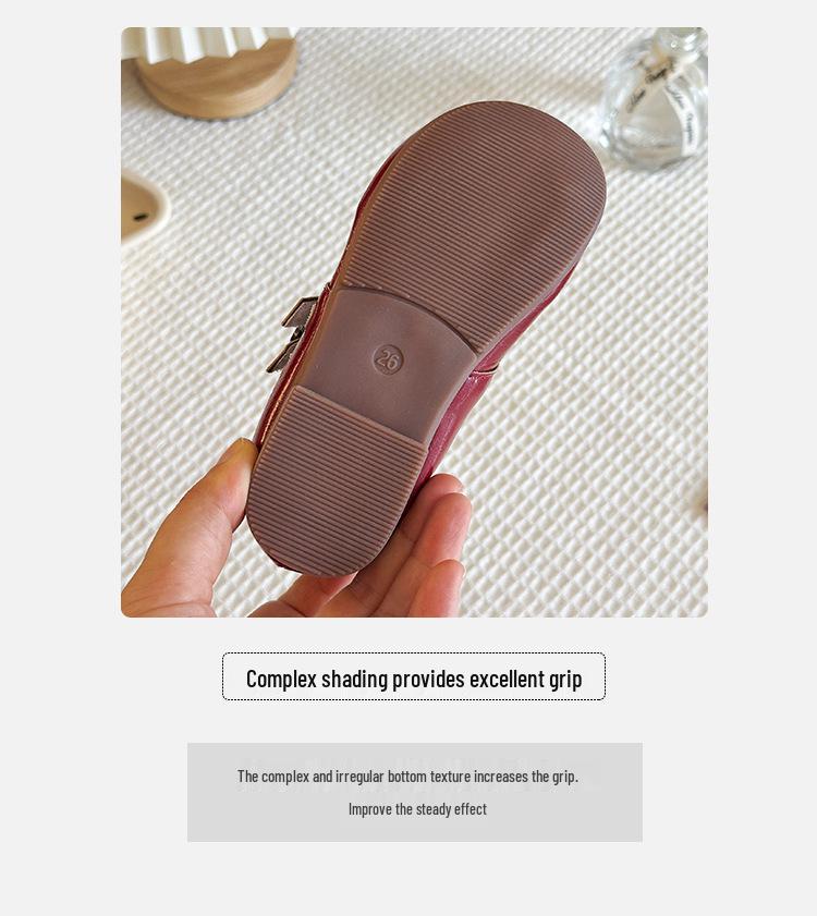 2025 Spring/Autumn Girls' Soft Sole Princess Leather Shoes