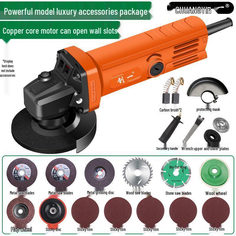 Multifunctional Angle Grinder & Polisher: Handheld Cutting, Grinding, and Polishing Tool for Household Use