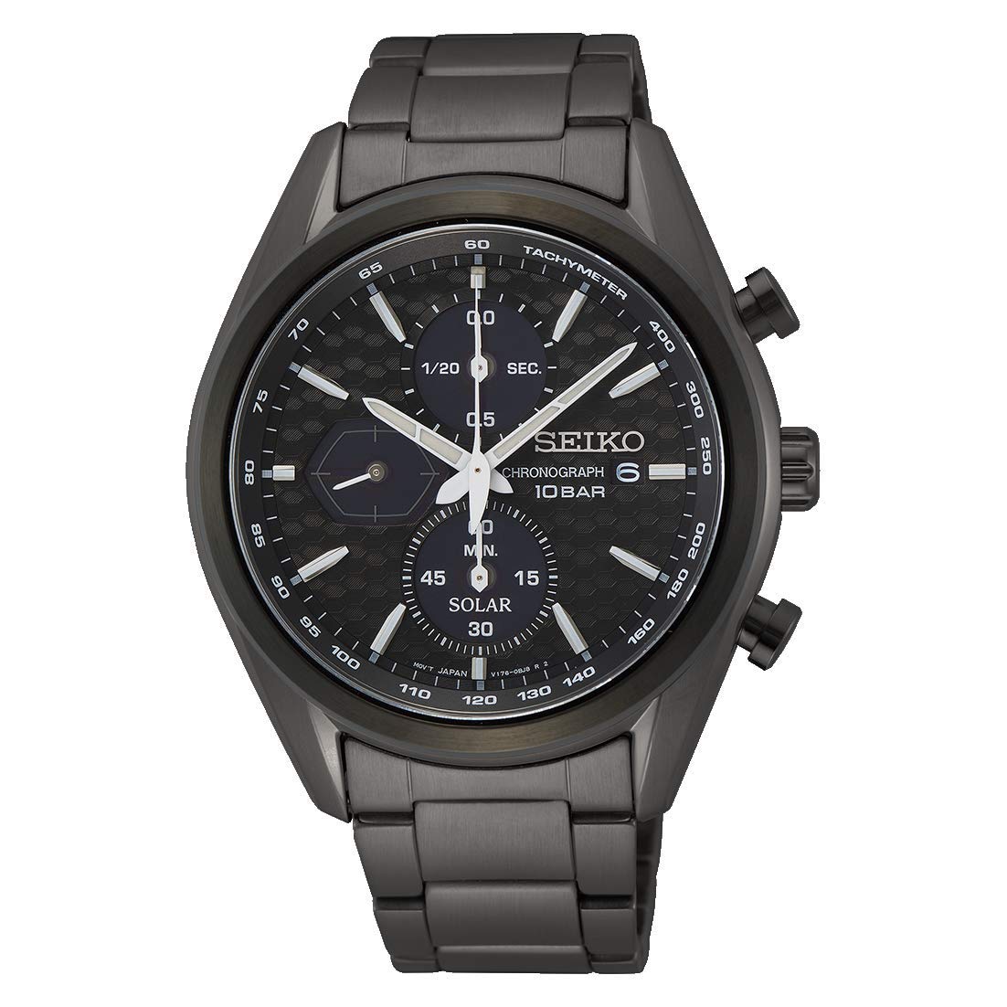

[Seiko] SEIKO Macchina Sportiva Quartz Watch Solar Chronograph Sapphire Glass SSC773P1 Men s Gunmetal with Simple Band Adjustment Tool