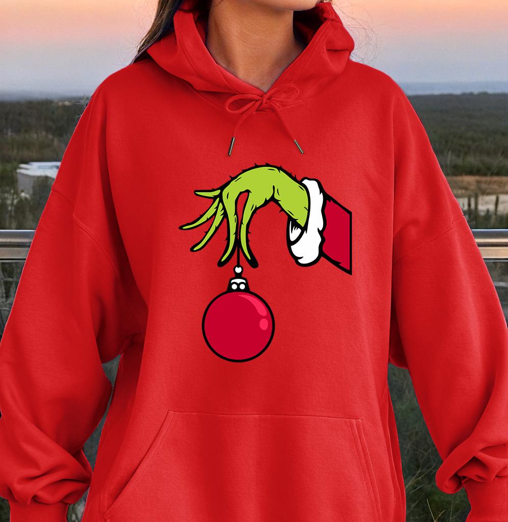 Green Haired Monsters Get Christmas Gifts Hoodie Woman Grinch Hoodies Warm Fleece Fur-Liner Women Hoody Casual Pullover