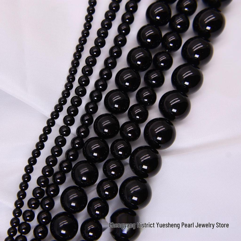 High-Gloss Imitation Pearl Beads for DIY Jewelry – Round, Pierced, Baked Paint Finish, Loose Beads in Stock