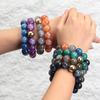 Fashion Acrylic Big Round Beaded Bracelet for Women Simple Glitter Colorful Handmade Strechy Bracelets Jewelry Accessories Gift