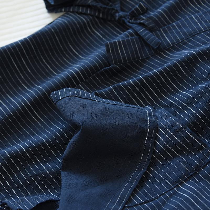 Two-piece Set of Men's Spring and Summer New 100% Cotton Bathrobe Two-piece Set of Long Pajamas, Home Wear Set, Bathrobe Set