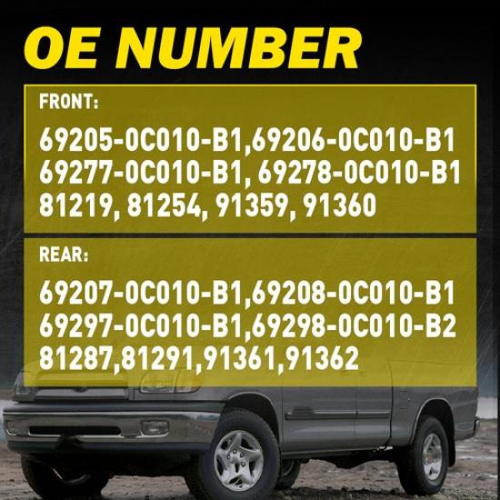 4x Interior Left&Right Ide Side Door Handle Beige For Toyota Tundra 2000-2006