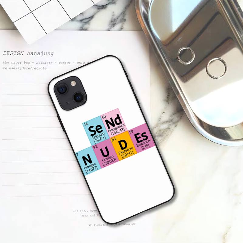 Skicka Nakenbilder Rolig T-shirt Trendigt Meme Mobilskal För iPhone 11 12 Mini 13 14 15 Pro XS Max X Plus SE XR Skal