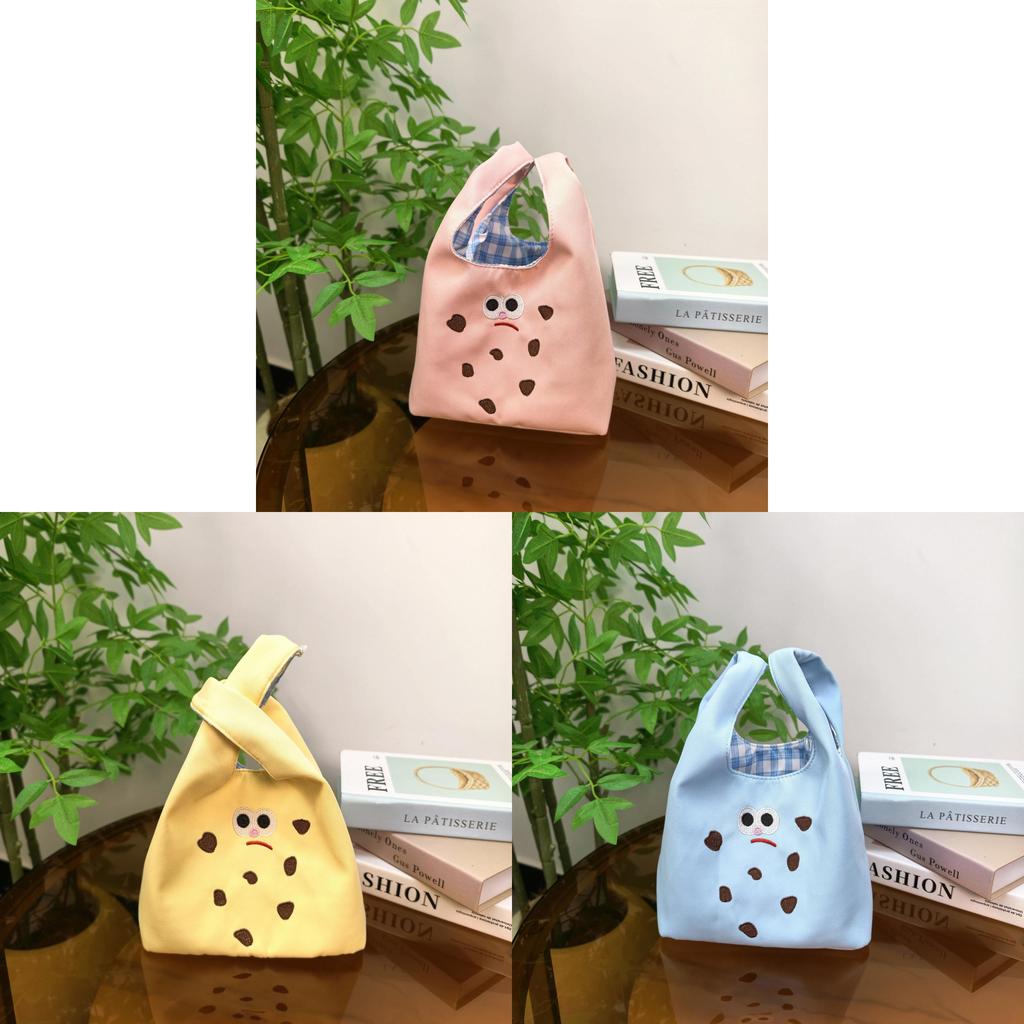 Canvas Embroidered Handbag With Cartoon Art For Daily Casual Use