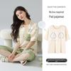 Women's Summer Pure Cotton Pajama Set with Built-in Bra, Short Sleeve & Capri Pants, 2026 Style, Outdoor Friendly