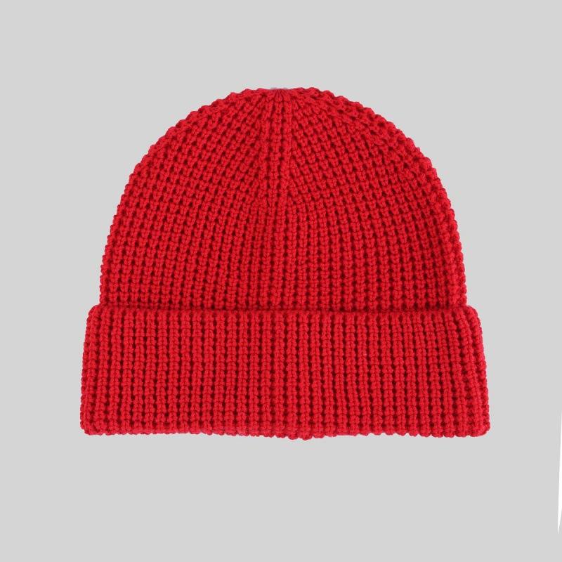 Waffle Beanie Classic Folded Beanie Warm and Stretchy Ribbed Hat Soft Wool Blend Knit Beanie Unisex Cold Weather Hat OEM/ODM красный