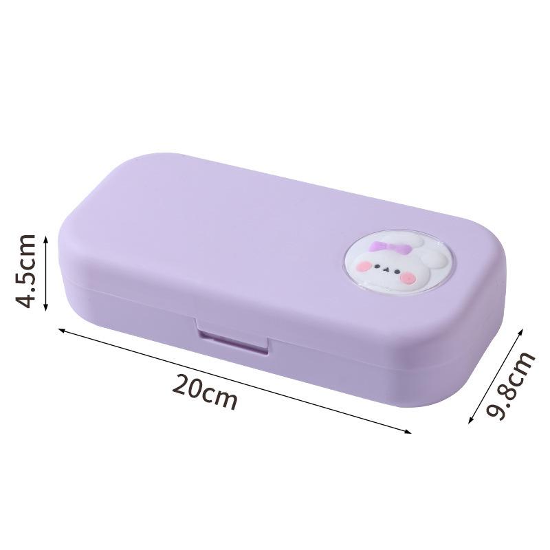 Morandi Color 3D Cartoon Double-Layer Pencil Case - Large, Waterproof, Portable Children’s Gift