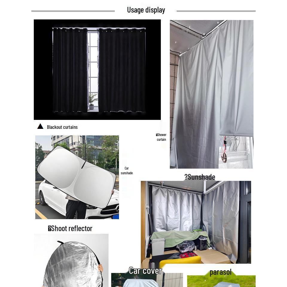 Lightweight Blackout Fabric: Sun-Blocking, Silver-Plated, Heat-Insulating, Opaque Curtain for Darkroom