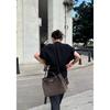 New women's bag frosted leather metal rope buckle leather woven niche simple large-capacity portable shoulder bag