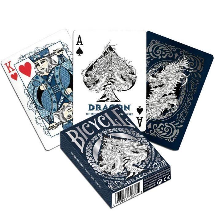 Jeu de Cartes Dragon - BICYCLE - Dragon Jeu de Cartes - Bleu/argenté - Pour Enfant