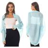 Womens Shrugs Boleros for Evening Beach Chiffon Shawl Bolero Pleated Shawl Open Front Cardigan Cover Ups