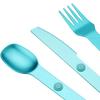 Sada magnetických náčiní Kovové příbory Potravinářské leštěný povrch BPA Free Venkovní cestovní Nůž Vidlička Lžíce Sada Camping Utensils