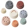 ArtiRabbit Toddler Silicone Stacking Cup Cup Stacking Toy Set, 1 Set, Oat Brown, Korean Baby Products