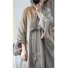 Johnature Linen Chinese Style Casual Shawl Autumn Woman Fashion Vintage Style Solid Color Long Sleeves Coat
