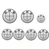 7 New BMW Badge Logo Front and Rear Logos 82mm 74mm  4 68mm Wheel Covers+46mm Steering Stickers Complete Car Badge Kit.