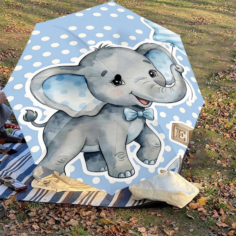 1PC Elephant Umbrella-8-Rib Reinforced, Automatic Open, Lightweight & Durable, Fashion Accessory for Outdoor, H0416