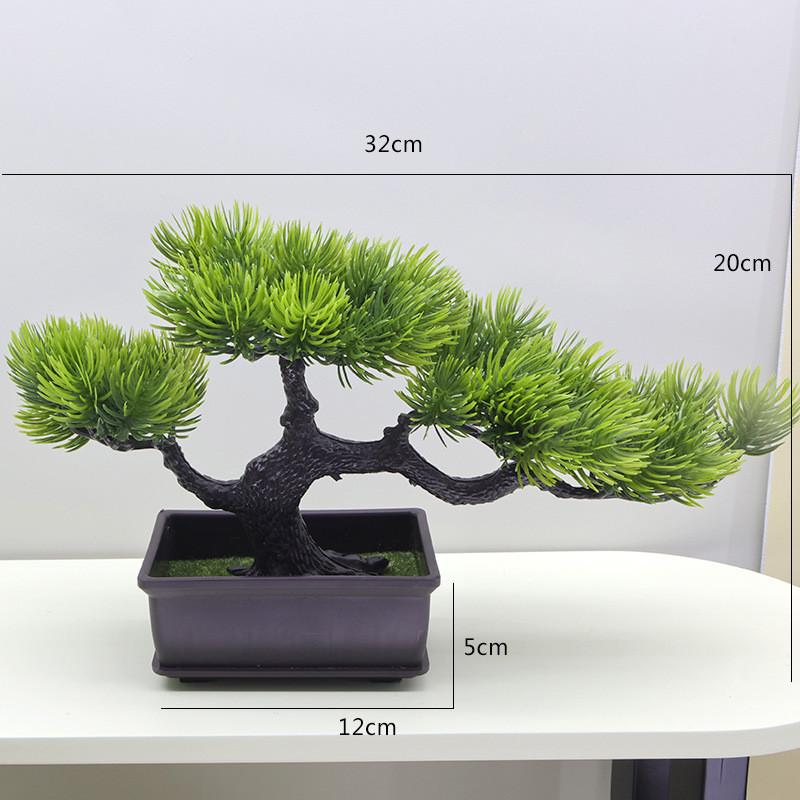 Faux Pine Bonsai Tree Indoor Decoration Plastic Green Plant For Living Space