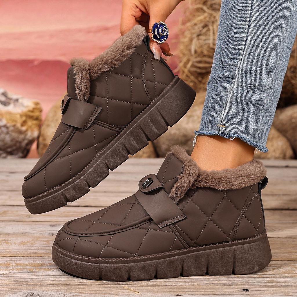 Snow Boots, Winter Oversized Women's Shoes, with Warm Fleece and Thick Soled Women's Cotton Shoes, Comfortable To Wear On One Foot