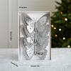 Pack Of 3 Double Layer Butterfly Christmas Tree Clip Accessory Elegant Fabric Ornament For Holiday Decorations
