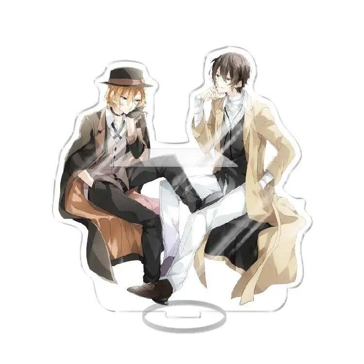 New Bungo Stray Dogs Anime Figure Acrylic Stand Model Toy Dazai Osamu Nakahara Chuuya Ryunosuke New Year Desk Decor Collect Gift