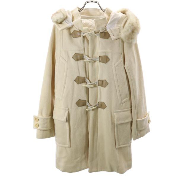 sacai luck Made in Japan Wool Blend Duffel coat 1 Ivory Real fur hood Women Used