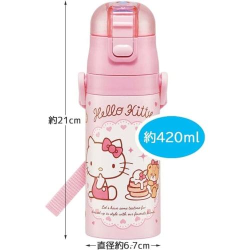 Borraccia Skater Hello Kitty Sweets Shop Sanrio 350ml Tazza per bere diretta per bambini Bere 2WAY con tazza in acciaio inossidabile SKDC3-A