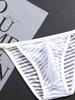 Sexy Mens Seamless Thong Ice Ultra Thin Sports Fitness Bulge Pouch G-string Male Panties Low Waist